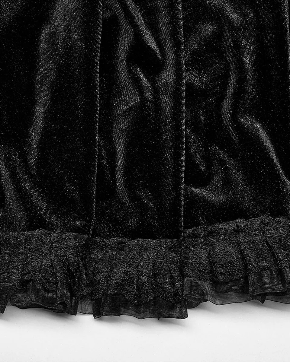 Punk Rave Daily Life Retrogothic Velvet A-Line Mini Dress