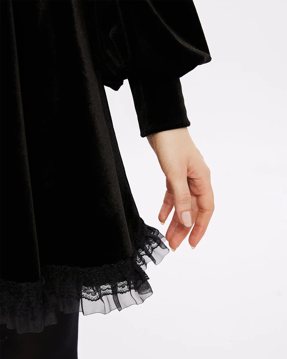Punk Rave Daily Life Retrogothic Velvet A-Line Mini Dress