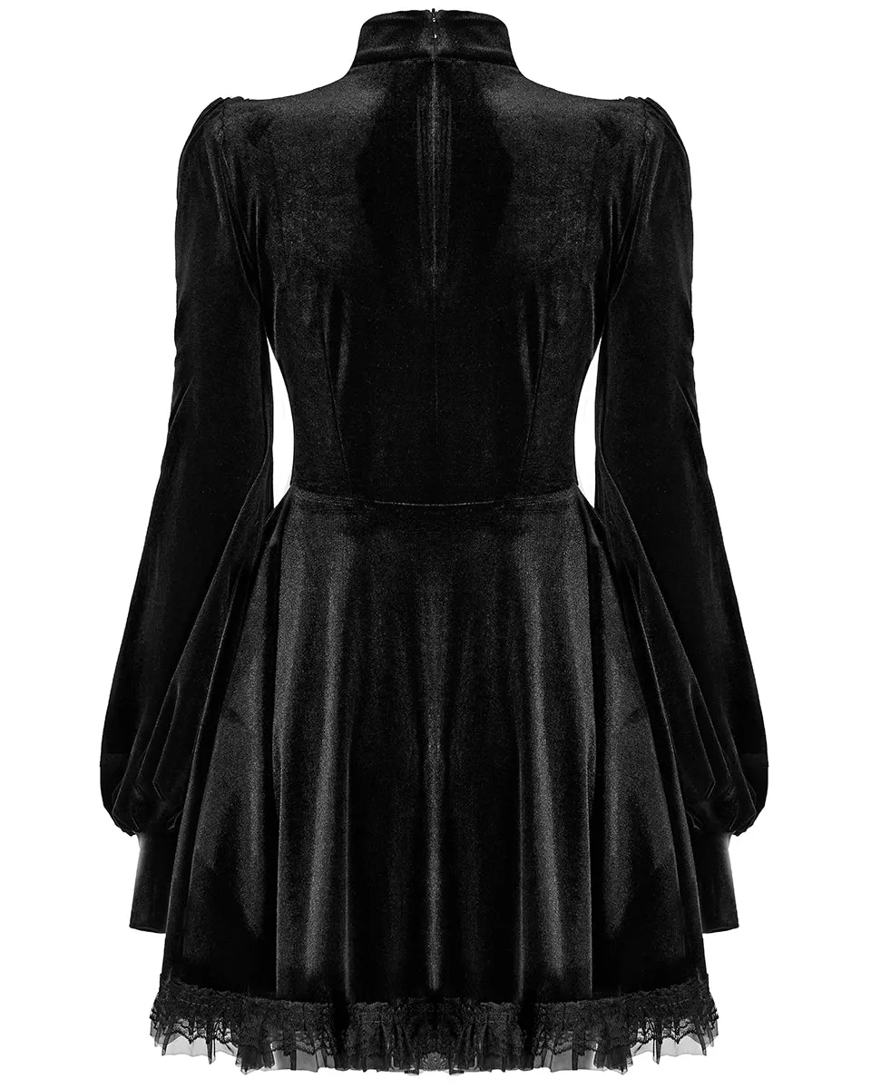 Punk Rave Daily Life Retrogothic Velvet A-Line Mini Dress