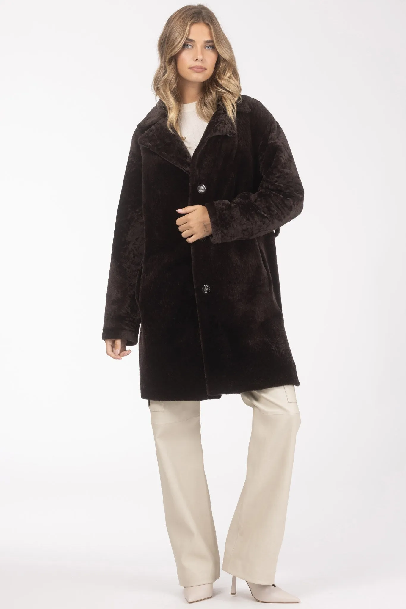 Reversible Select Shearling Lamb Stroller with Belt