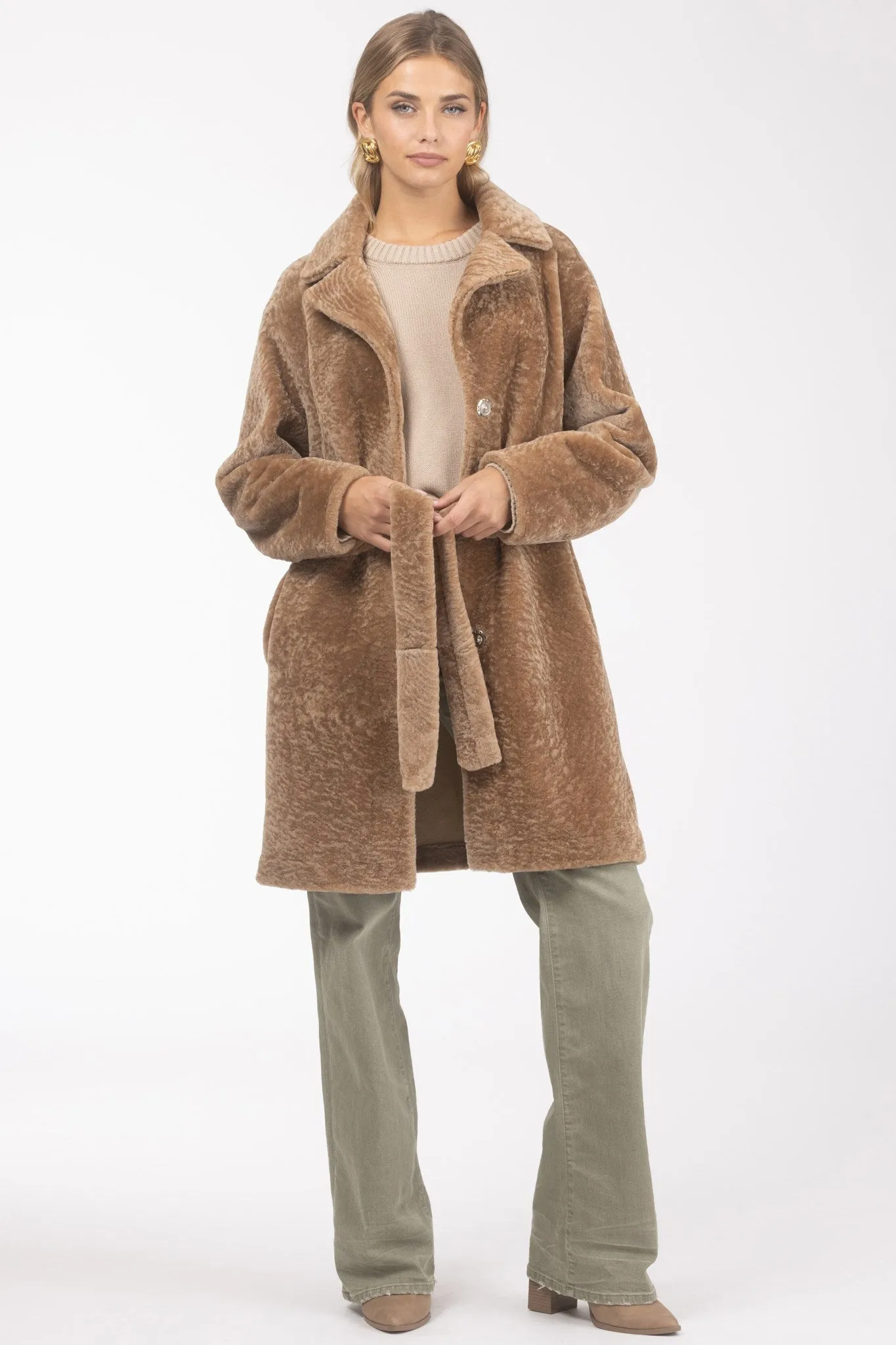 Reversible Select Shearling Lamb Stroller with Belt