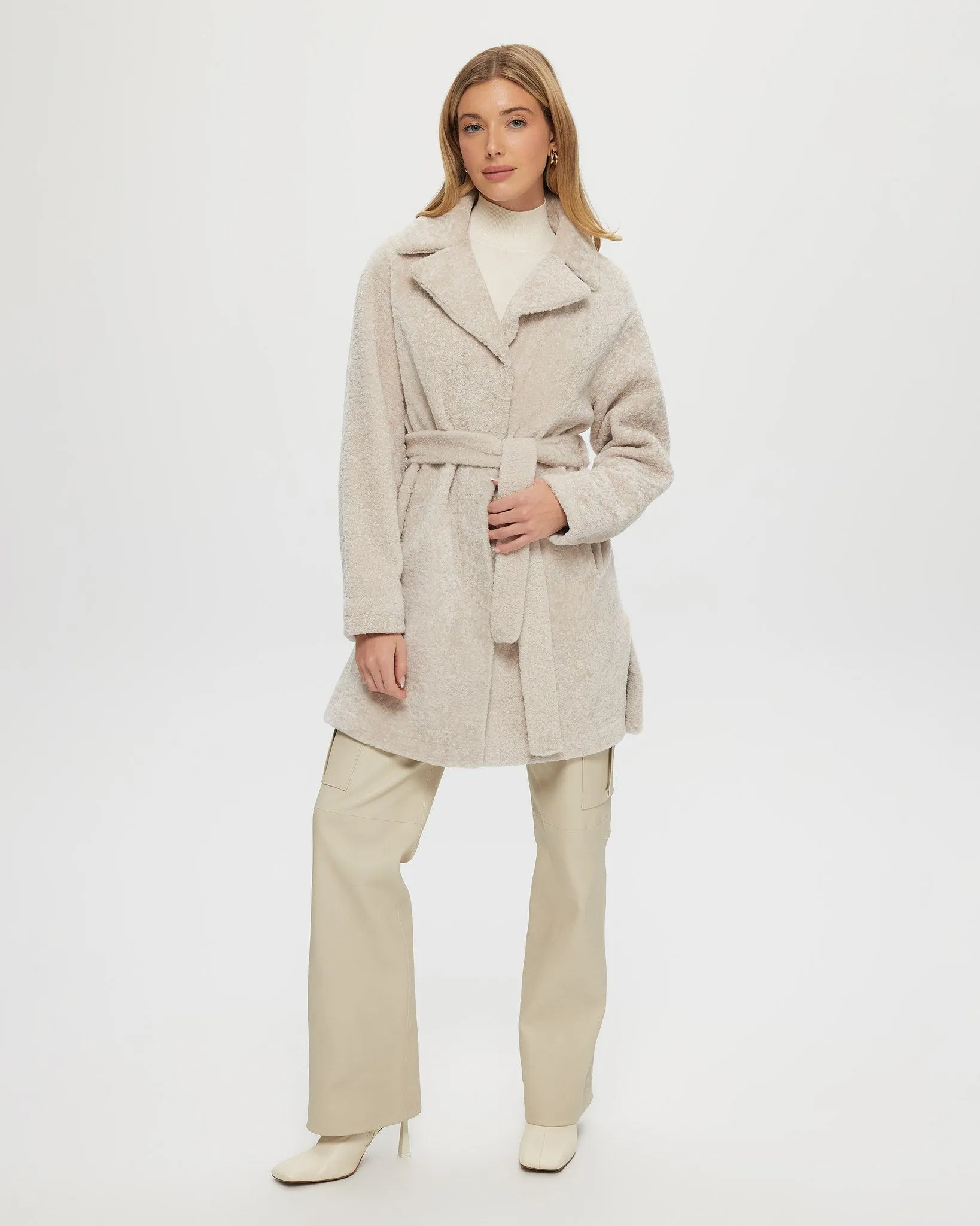 Reversible Select Shearling Lamb Stroller with Belt