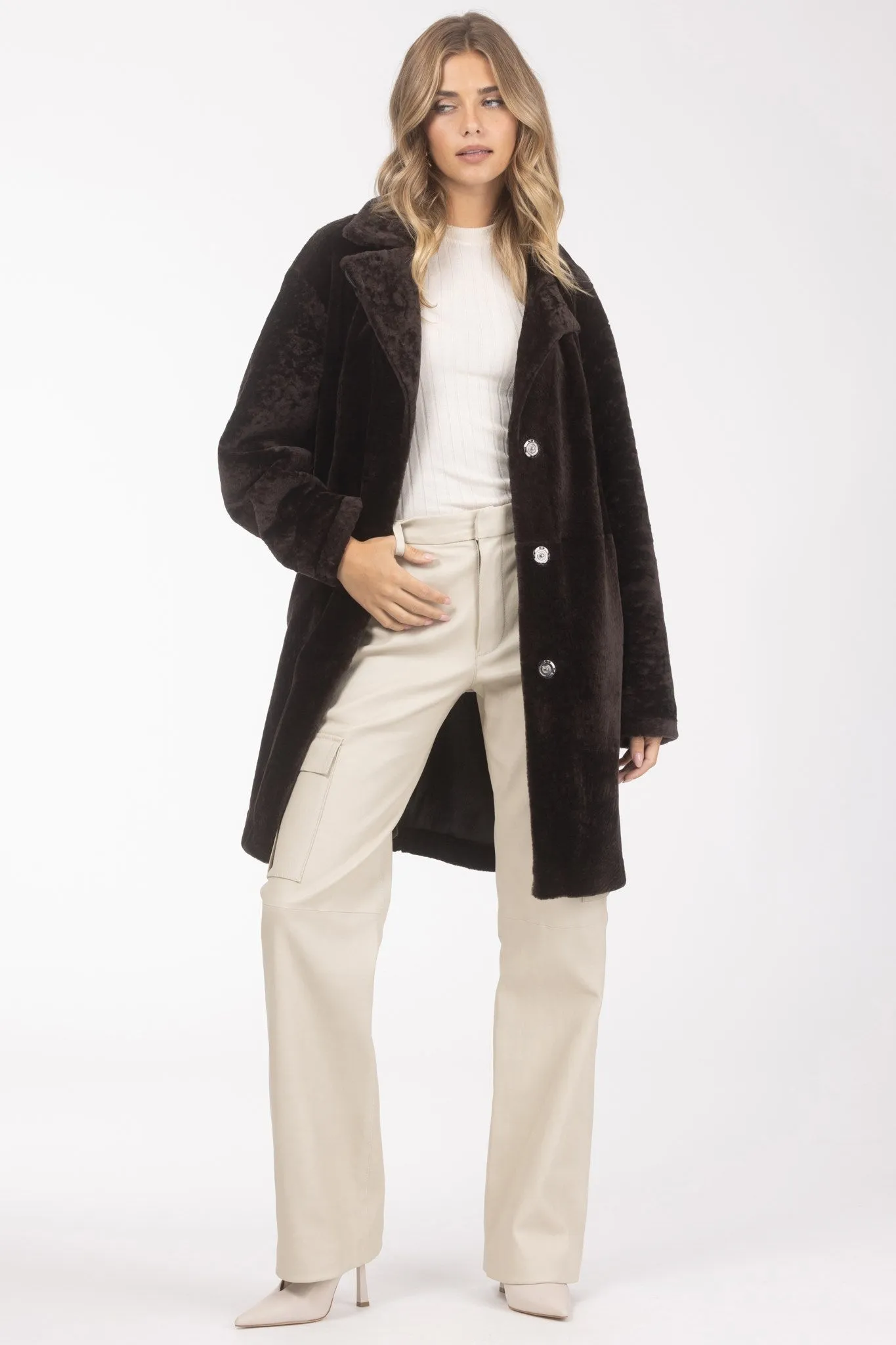 Reversible Select Shearling Lamb Stroller with Belt
