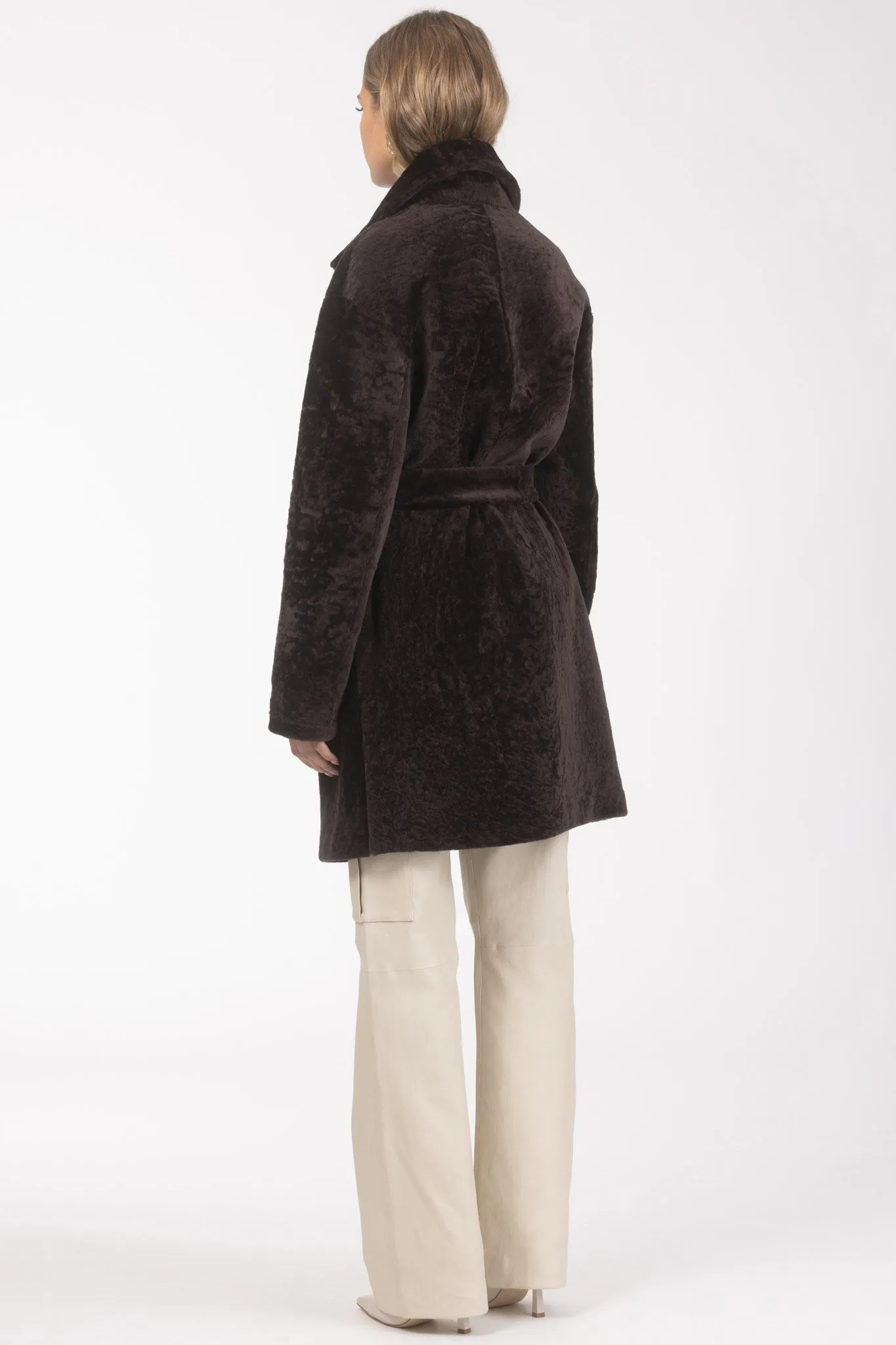 Reversible Select Shearling Lamb Stroller with Belt
