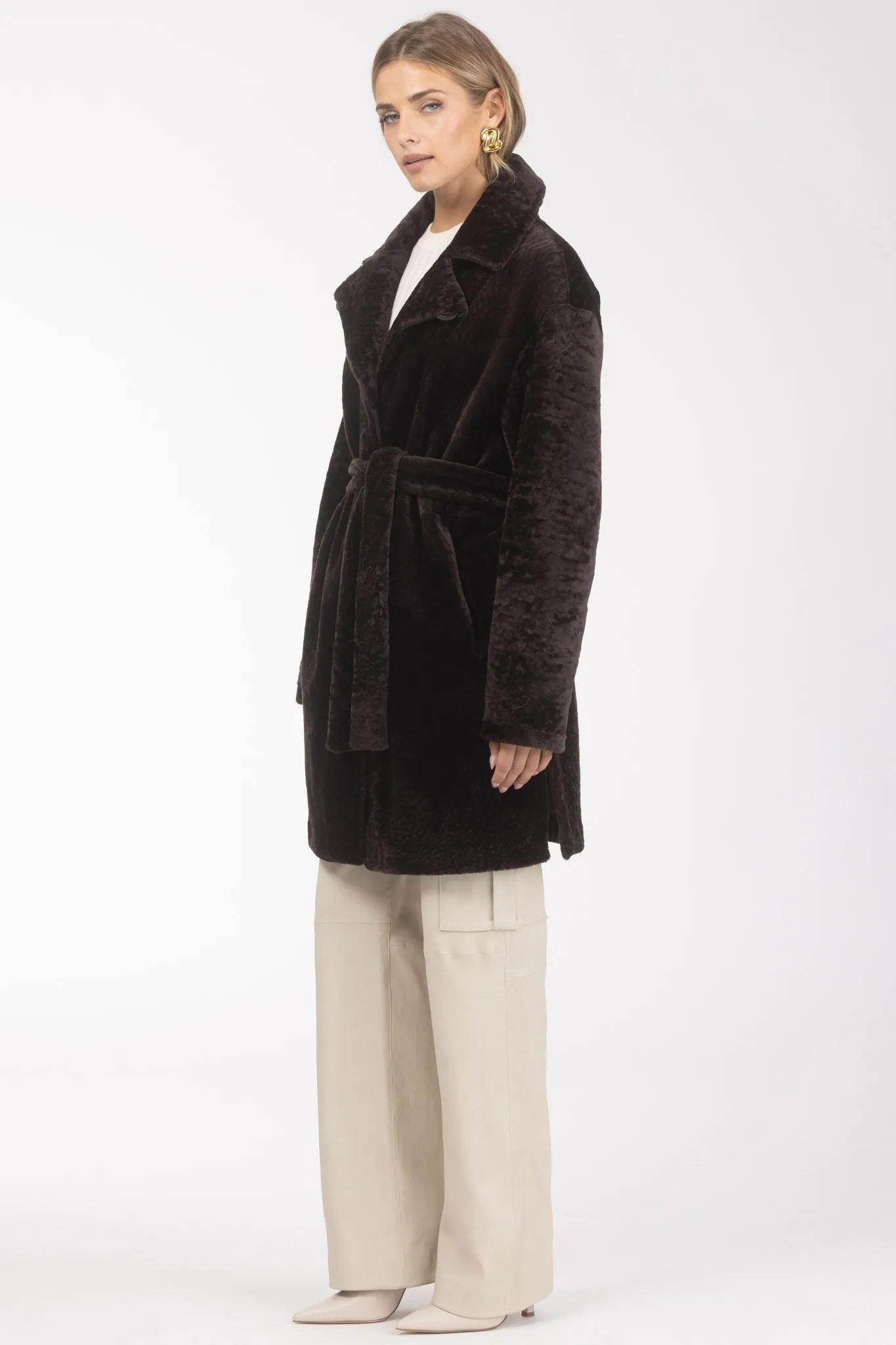 Reversible Select Shearling Lamb Stroller with Belt