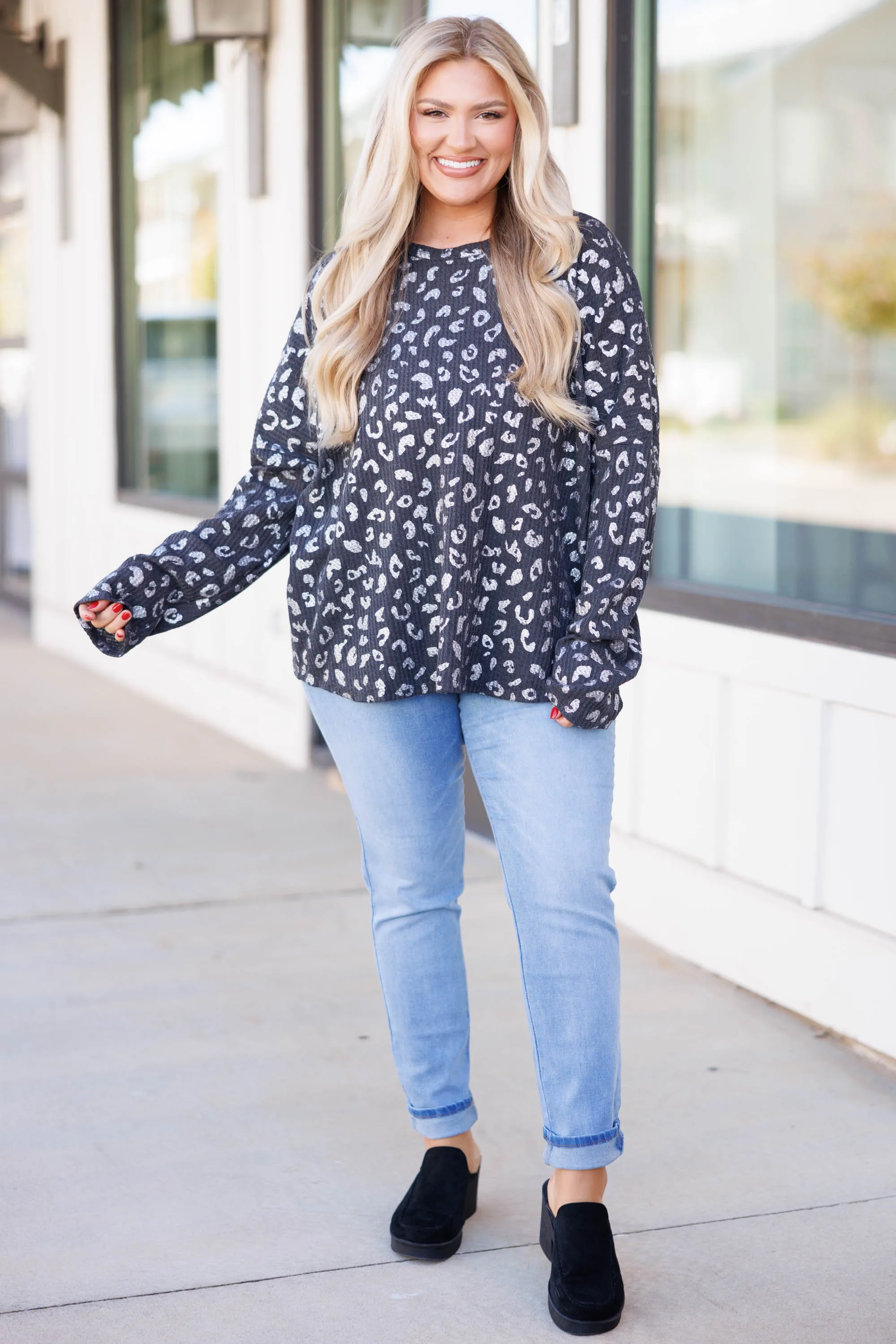 Shining Spots Tee, Charcoal