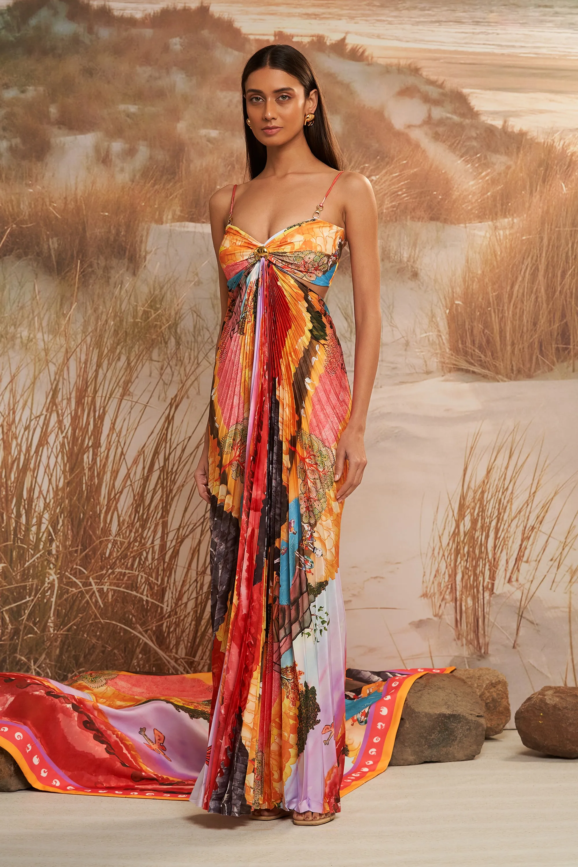 Solscape Pleated Cut-Out Maxi