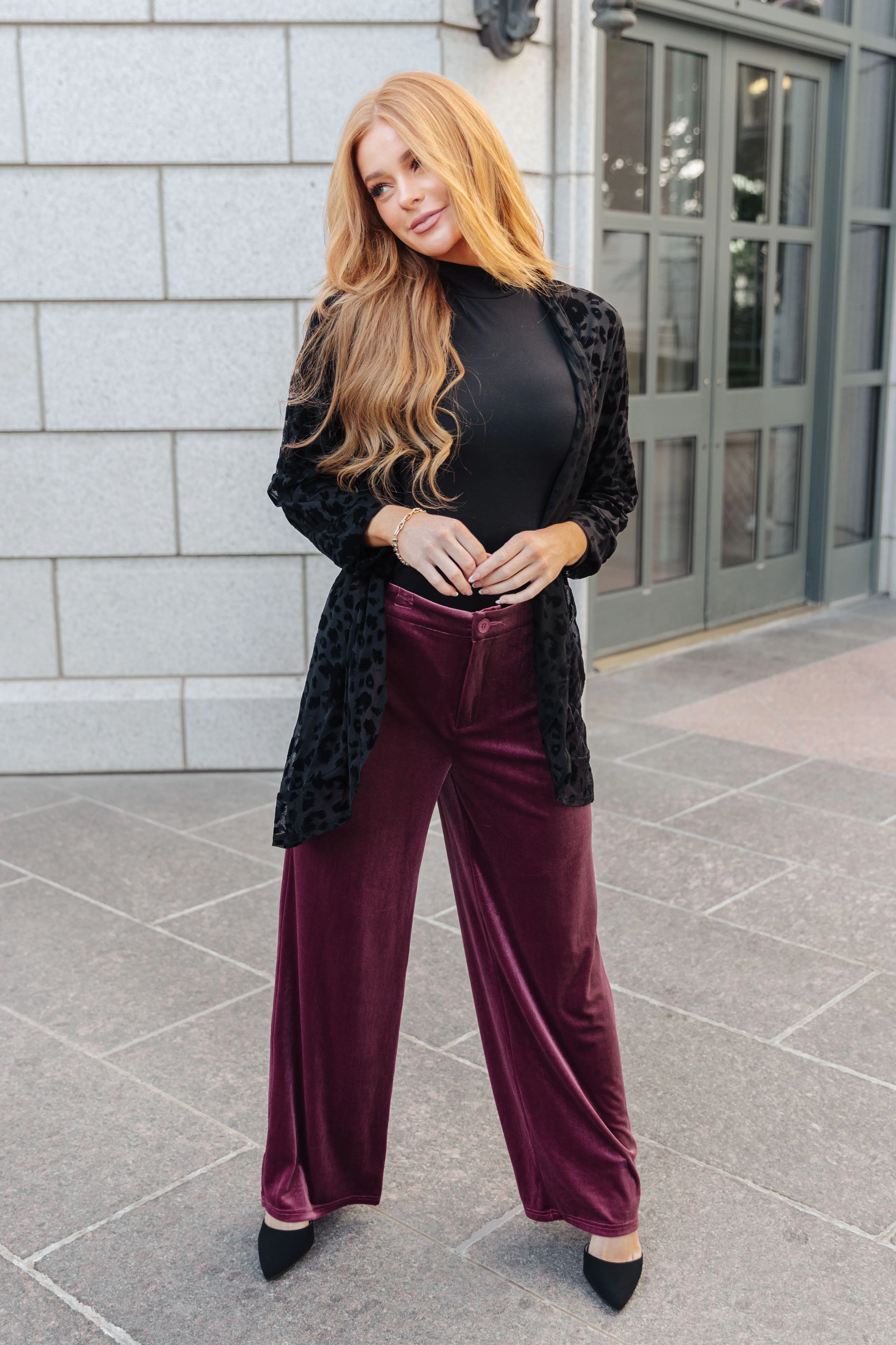 SP24- High Society Velvet Wide Leg Trousers (Reg & Curvy)