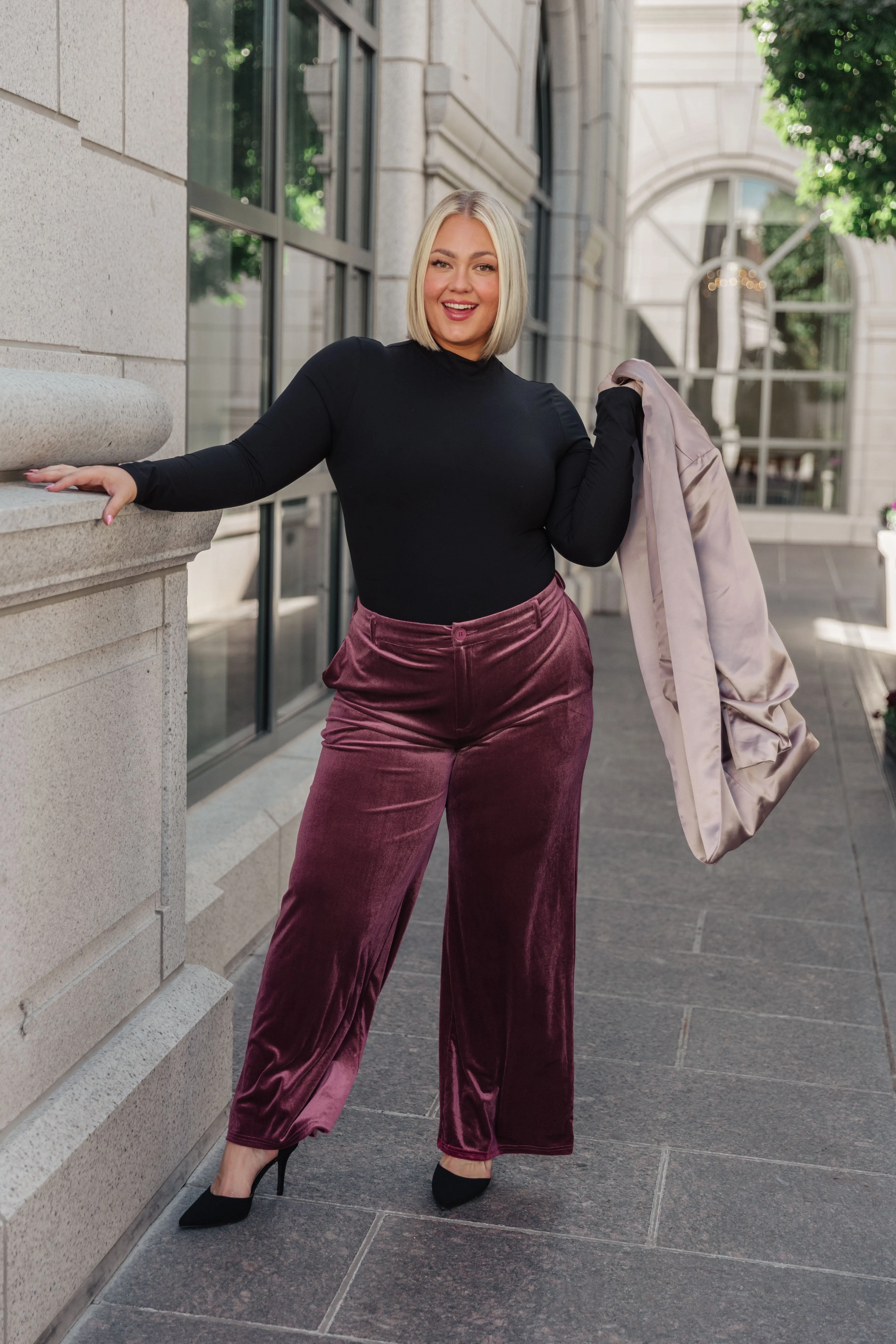 SP24- High Society Velvet Wide Leg Trousers (Reg & Curvy)