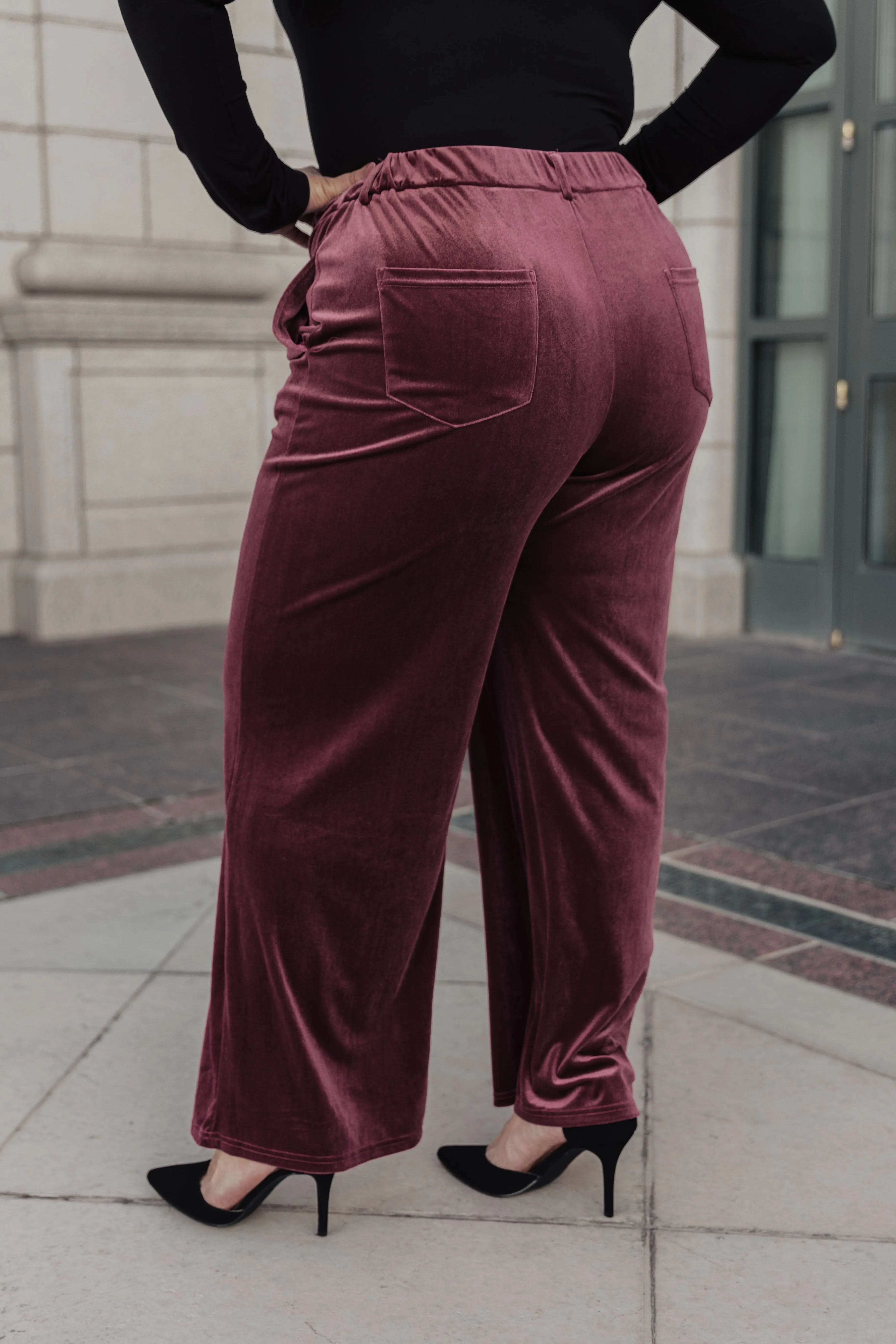 SP24- High Society Velvet Wide Leg Trousers (Reg & Curvy)