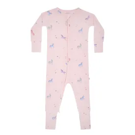 Unicorns Small Ribbed Zip Romper
