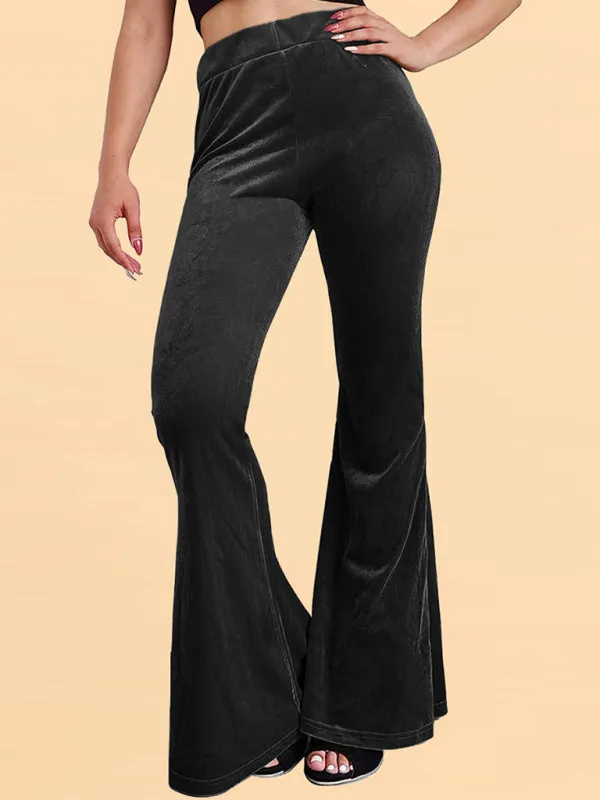 Velvet Couture Palazzos - Wide-Leg Flare Pants