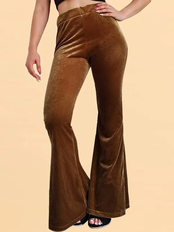 Velvet Couture Palazzos - Wide-Leg Flare Pants
