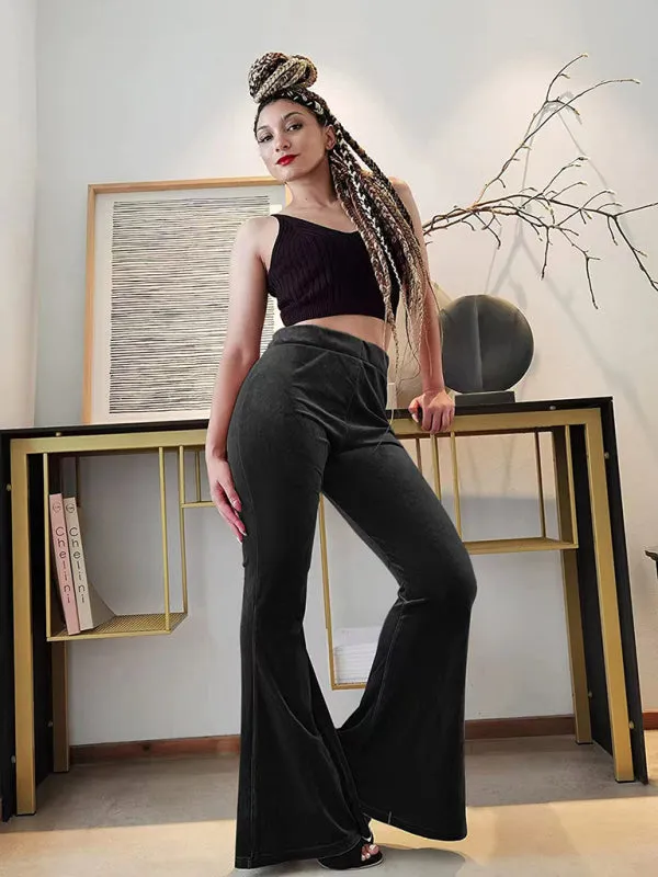 Velvet Couture Palazzos - Wide-Leg Flare Pants