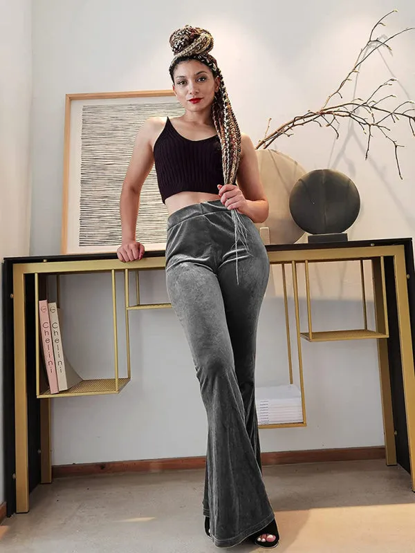 Velvet Couture Palazzos - Wide-Leg Flare Pants