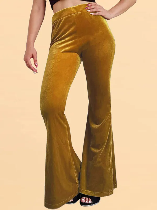 Velvet Couture Palazzos - Wide-Leg Flare Pants