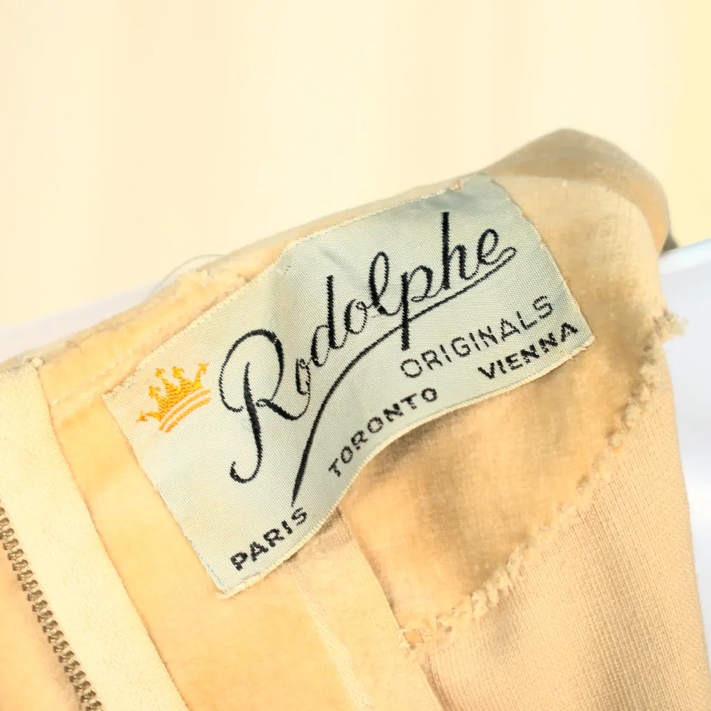 Vintage 1950s Butterscotch Velvet Dress