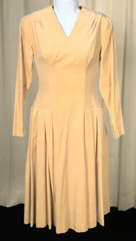 Vintage 1950s Butterscotch Velvet Dress