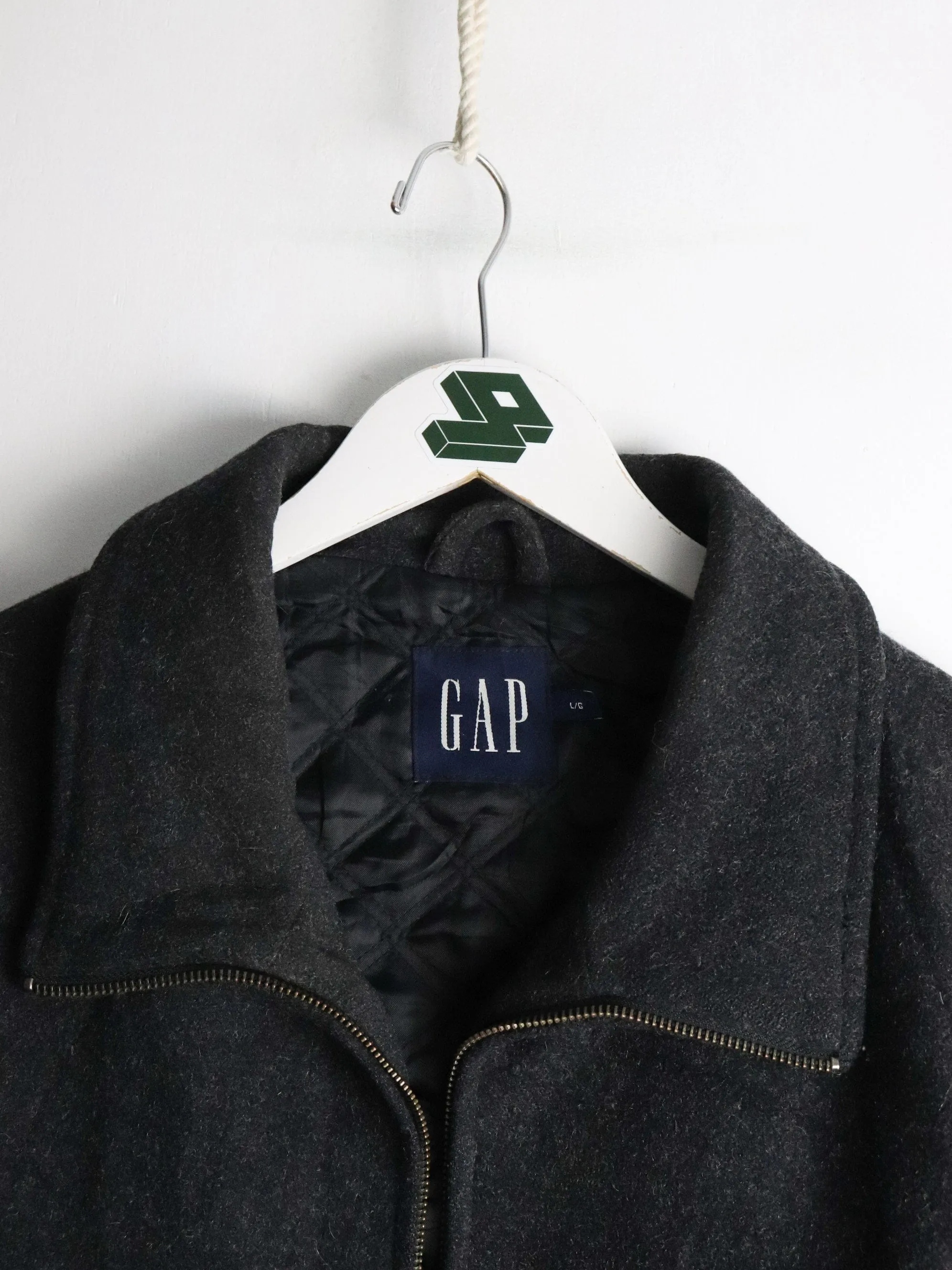 Vintage Gap Jacket Mens Large Grey Wool Blend Coat
