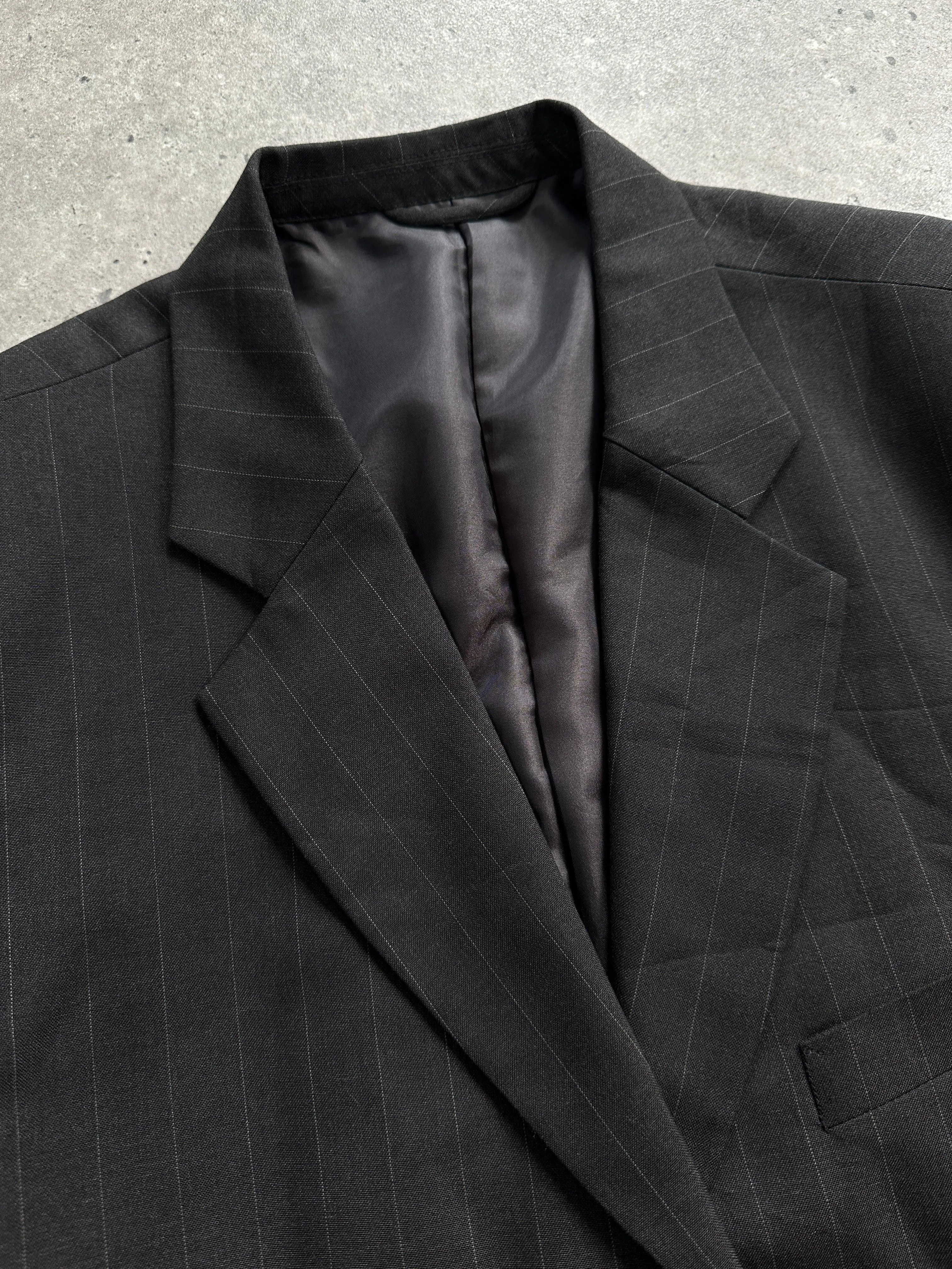 Vintage Pinstripe Wool Single Breasted Blazer - 44R/XXL