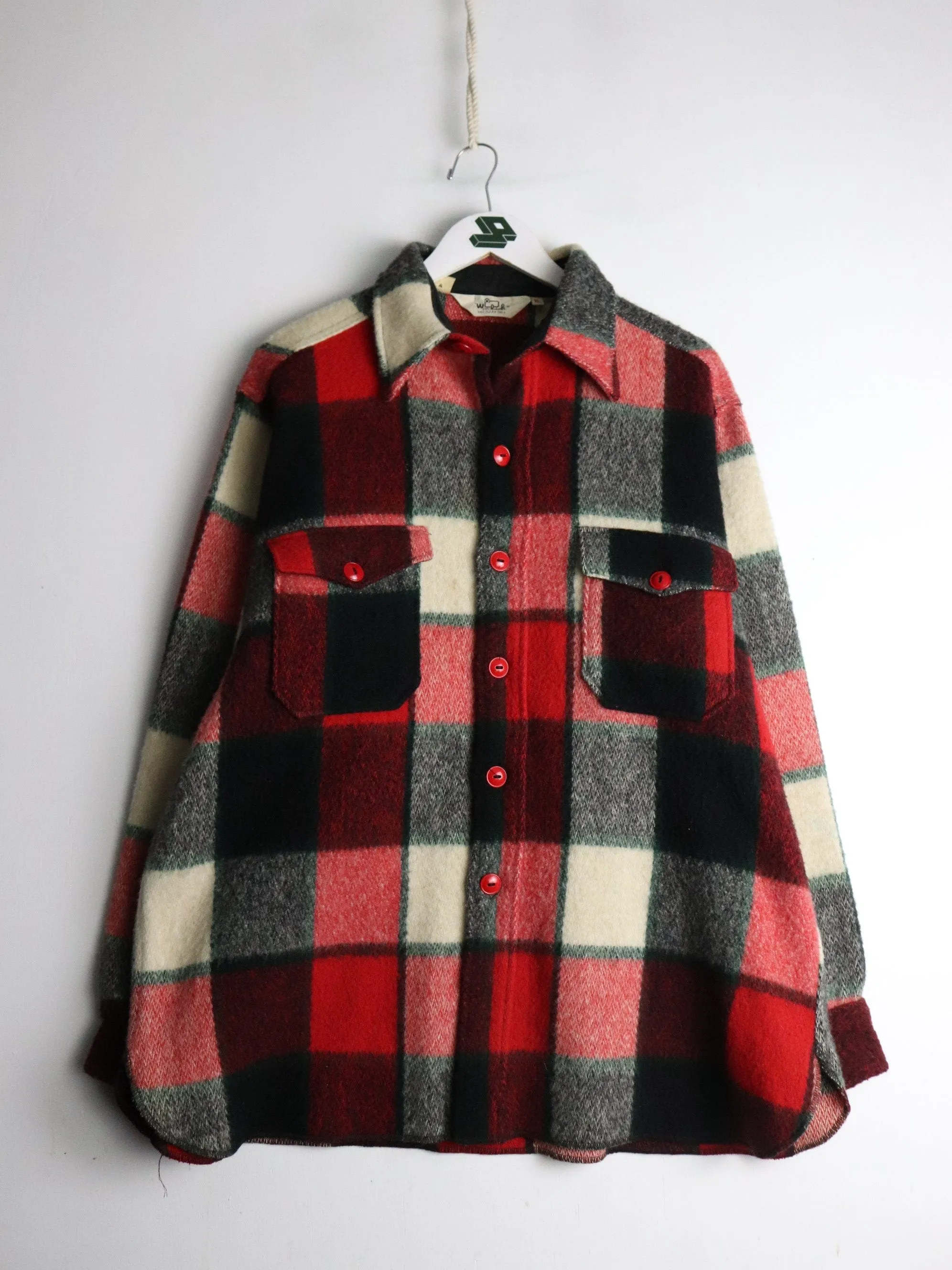 Vintage Woolrich Shirt Jacket Mens Red Wool Blend