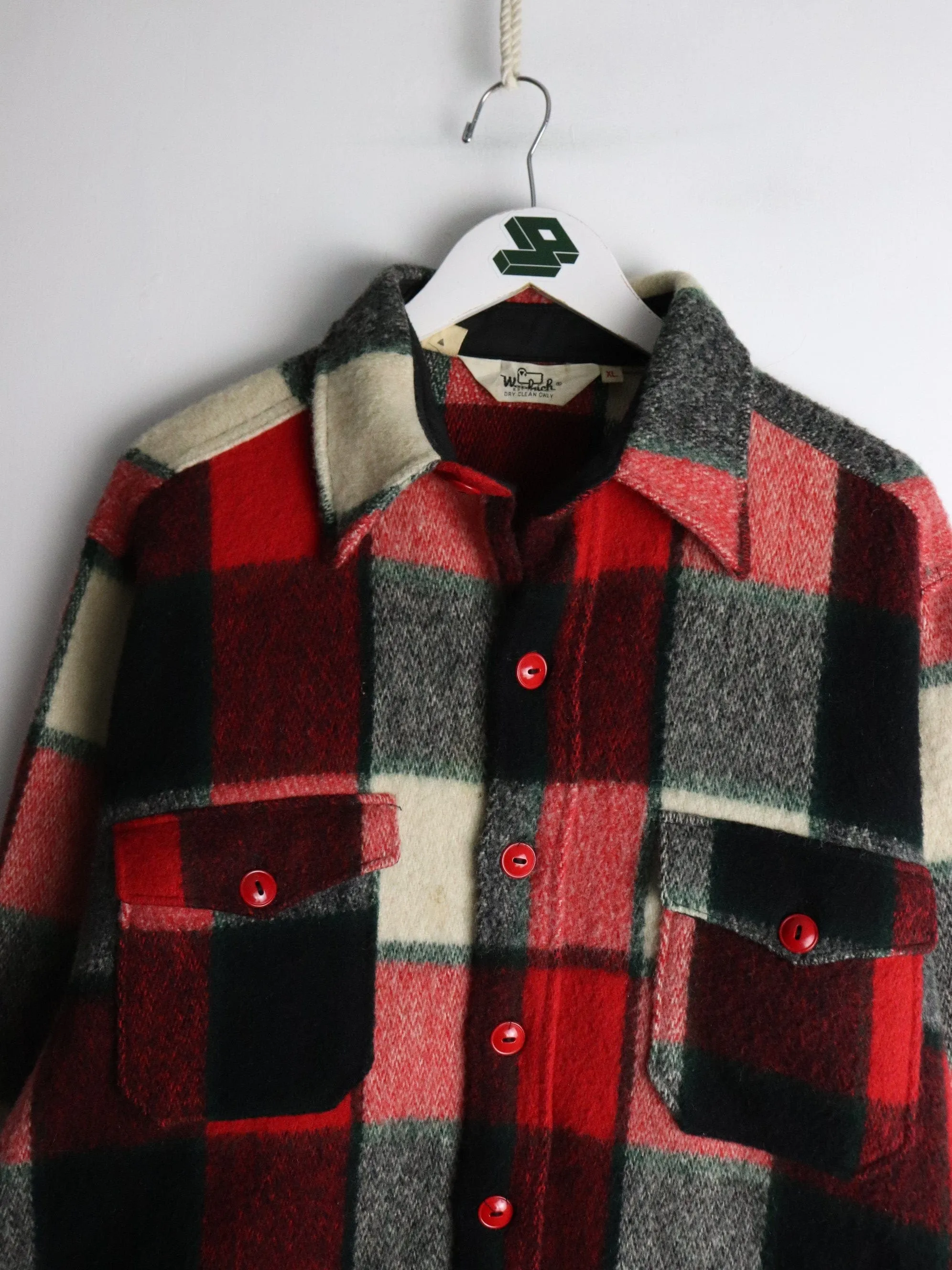Vintage Woolrich Shirt Jacket Mens Red Wool Blend