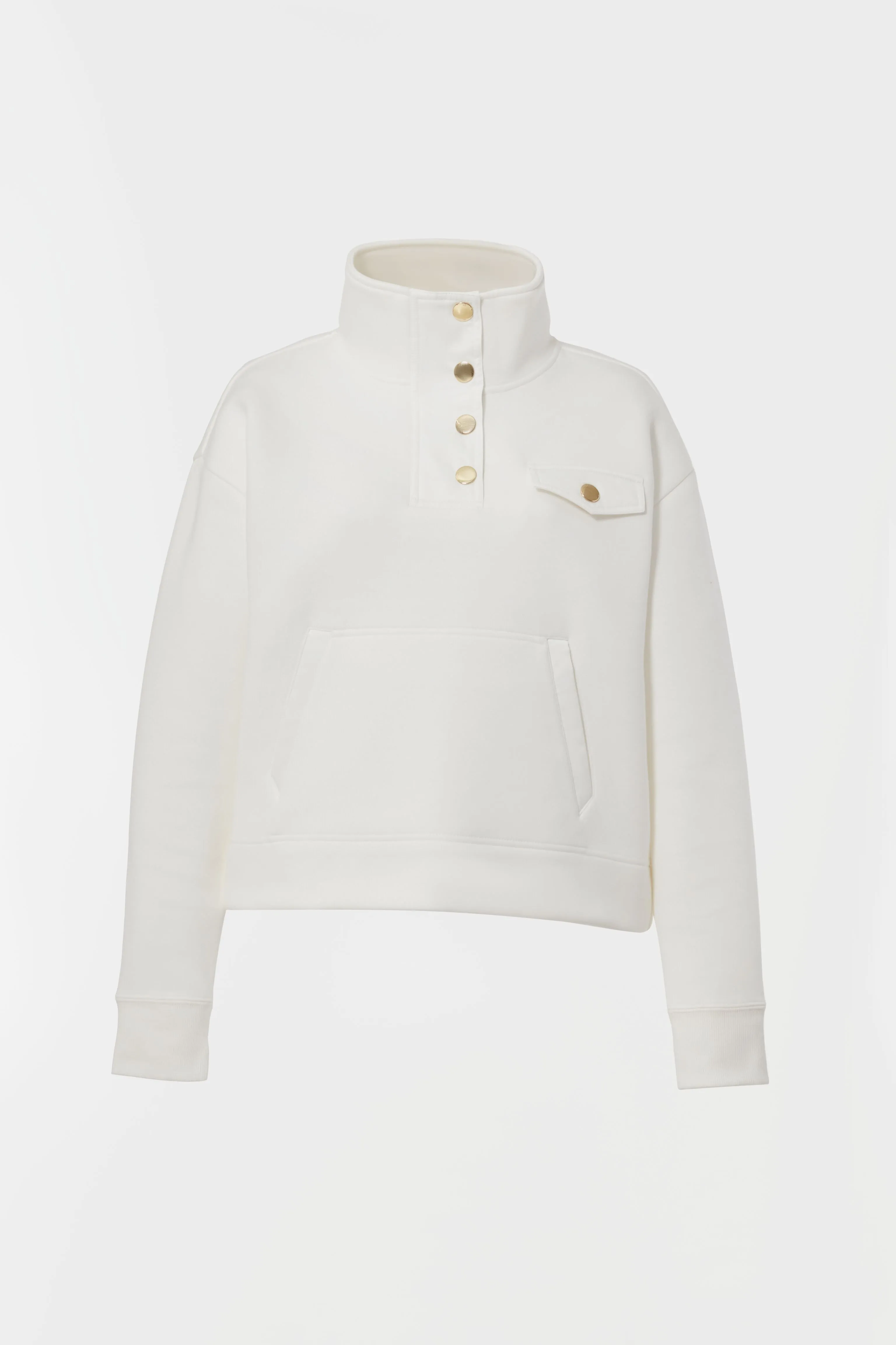 White Snap Neck Bailey Pullover