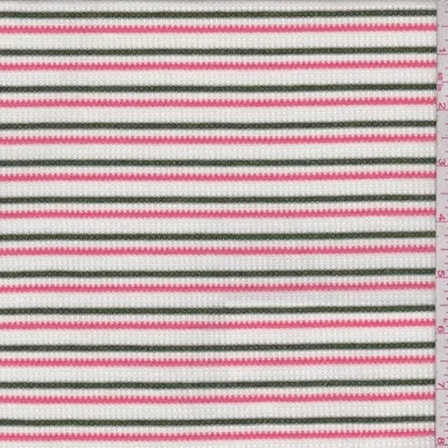 White/Salmon/Forest Thermal Knit Fabric