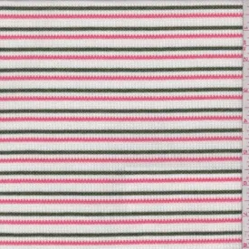 White/Salmon/Forest Thermal Knit Fabric