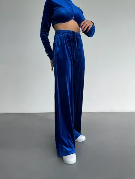 Wide Leg Relax Velvet Pants - Saks