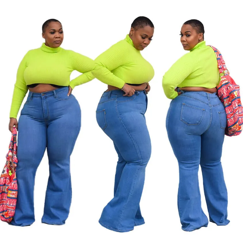 Women's Classic Wide  High Rise Tapered Jean
