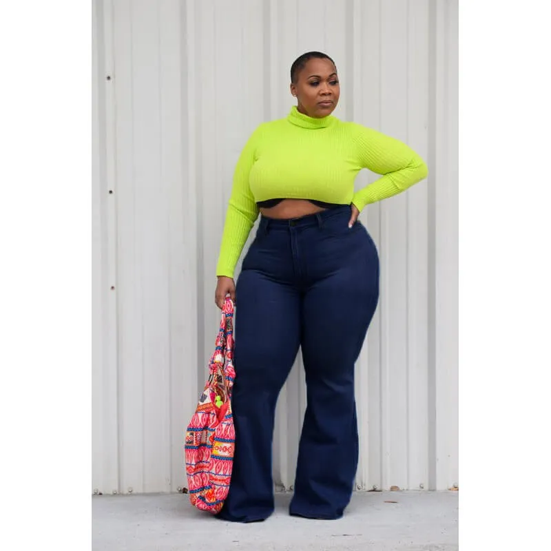 Women's Classic Wide  High Rise Tapered Jean