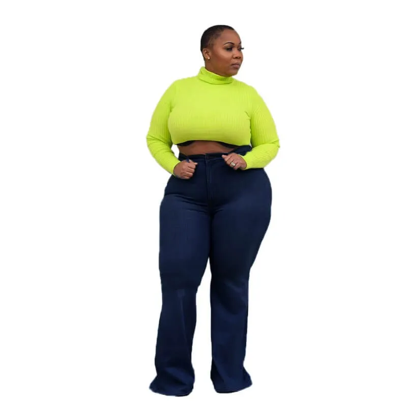 Women's Classic Wide  High Rise Tapered Jean