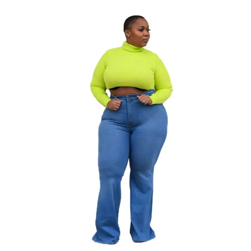 Women's Classic Wide  High Rise Tapered Jean