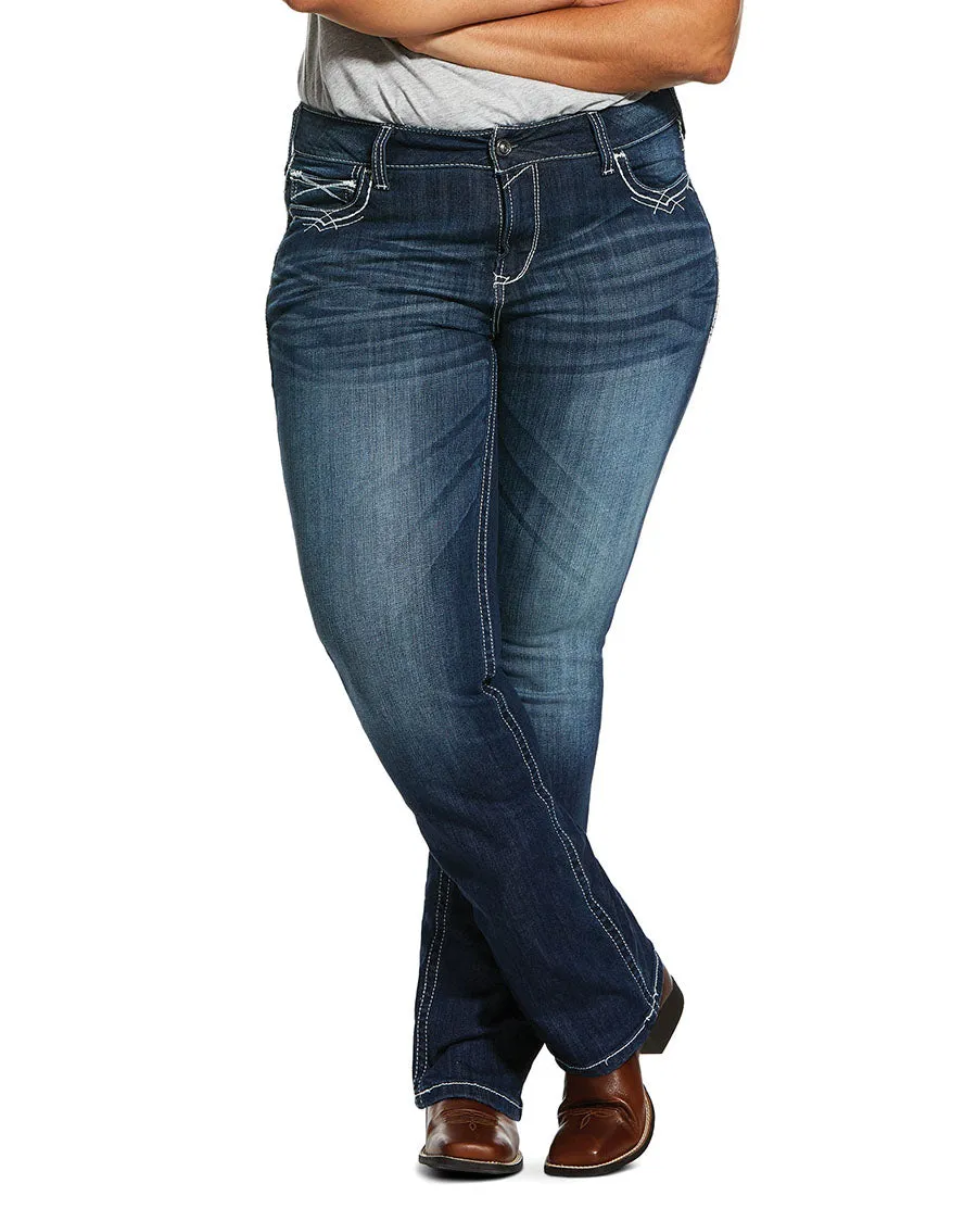 Women's R.E.A.L. Mid Rise Stretch Entwined Boot Cut Jeans