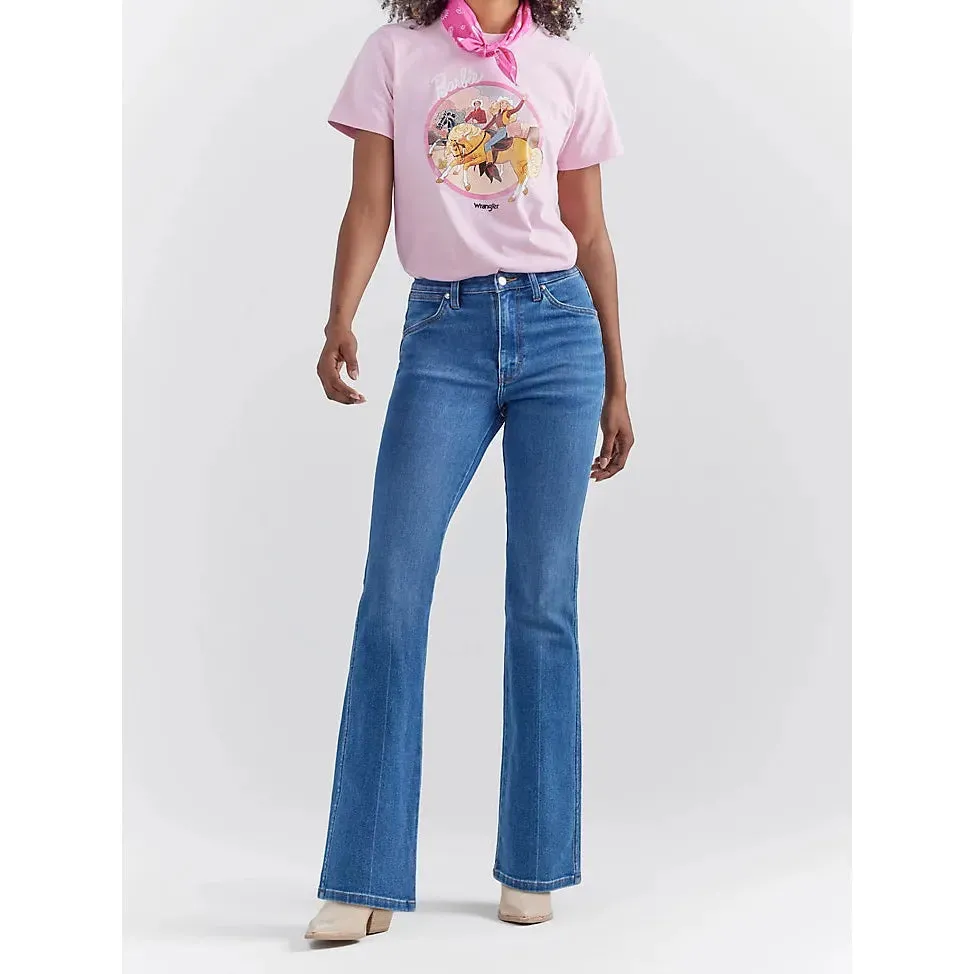 Women's Wrangler x Barbie™ Westward High Rise Bootcut Jean in Wrangler Blue
