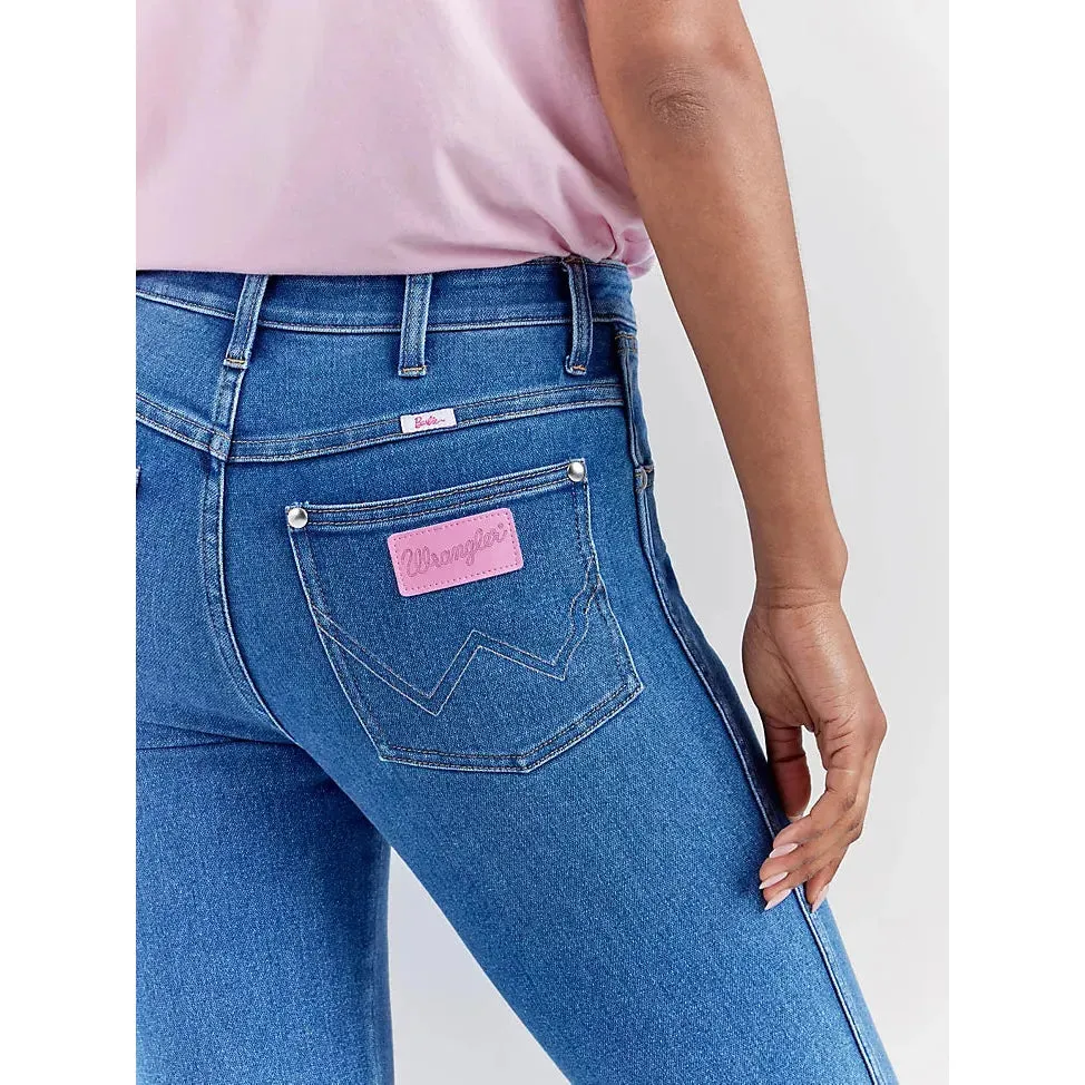 Women's Wrangler x Barbie™ Westward High Rise Bootcut Jean in Wrangler Blue