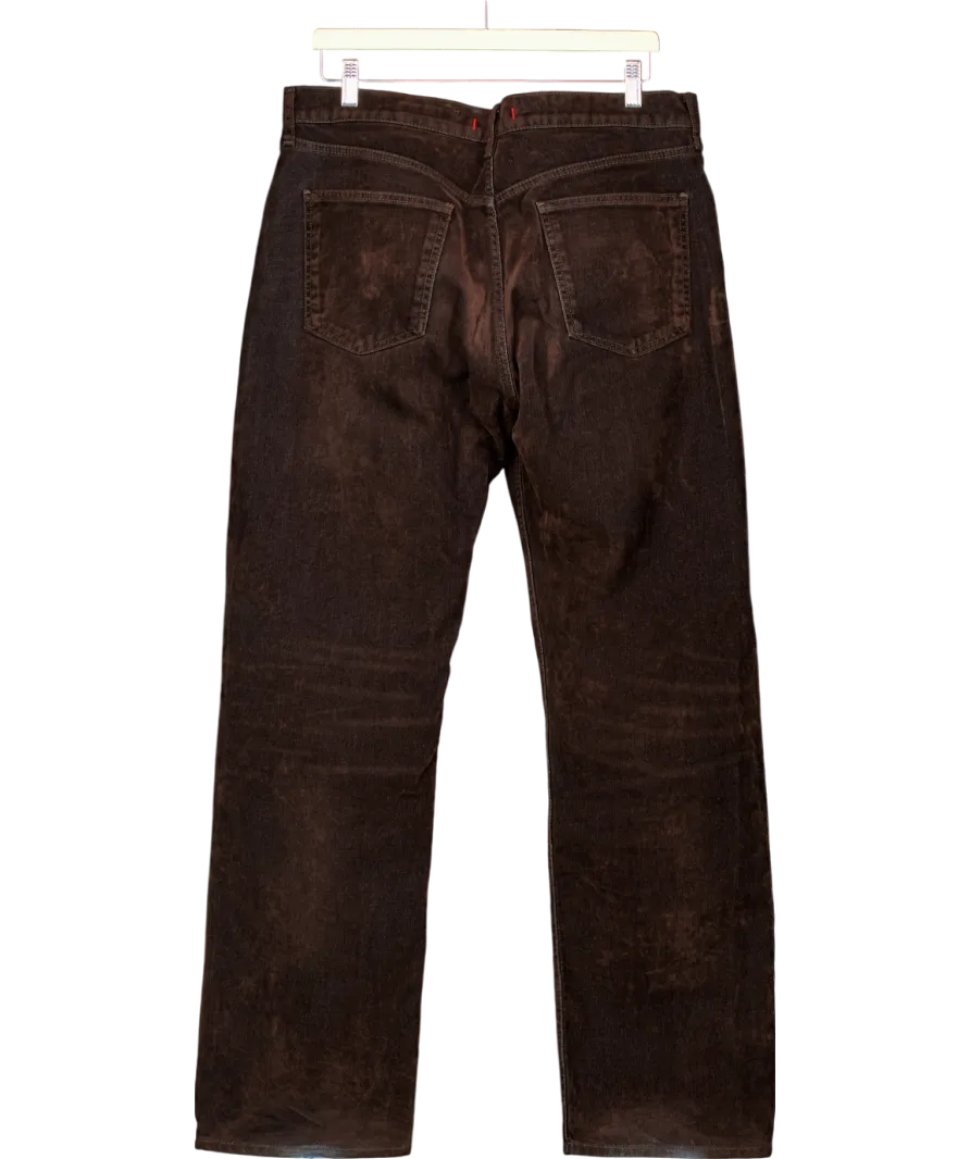 ZARA Brown Mid Rise Relaxed Velvet Jeans UK 14